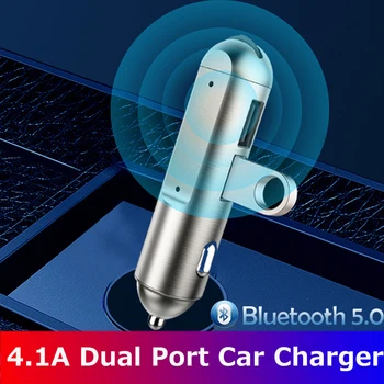 

4.1A Dual USB Car Charger Bluetooth 5.0 FM Transmitter Small Modulator Adapter Support U Disk Music Play Handsfree
