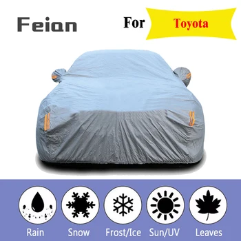 

Plus thick velvet Waterproof Full Car Cover Outdoor uv protection dust rain snow protective fit SUV sedan hatchback for Toyota
