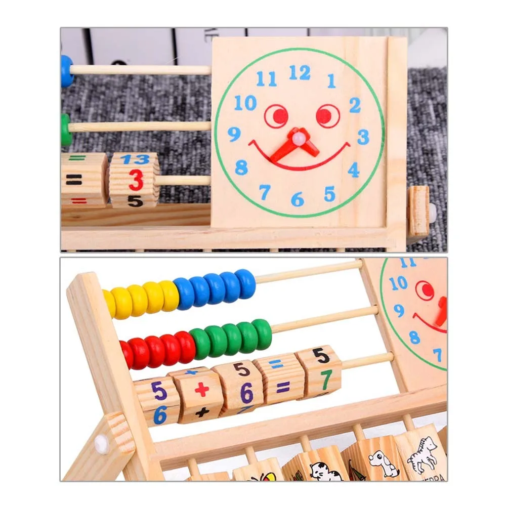 Классическая Детская деревянная мультифункциональная игрушка, красочное математическое число, обучающий инструмент, счеты, вычисление, обучающий блок, головоломка, коробка