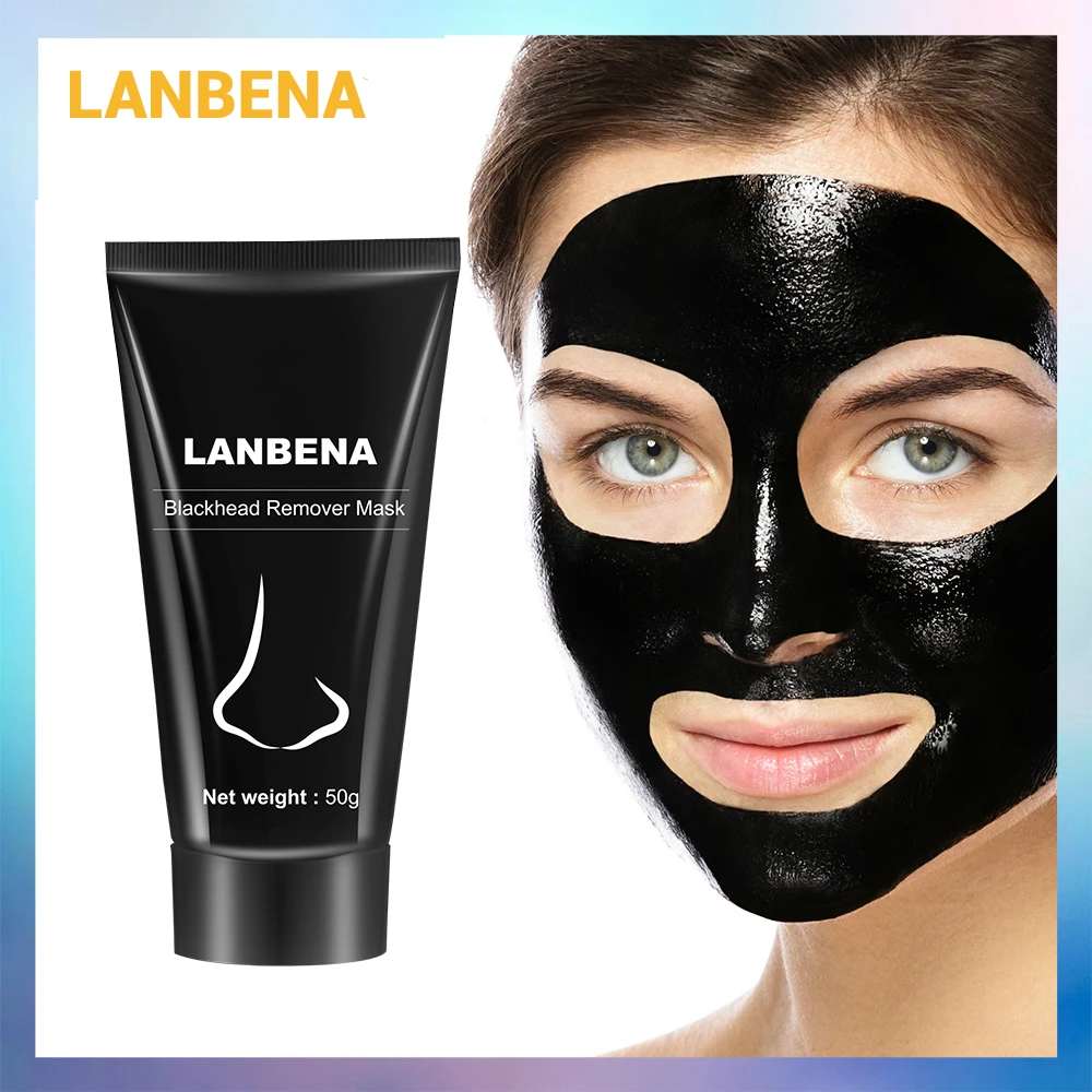 

LANBENA Face Black Mask Blackhead Remover Nose Mask Mud Acne Treatment Peel Off Pore Strip Peel Mask Oil Control Face Care 50g