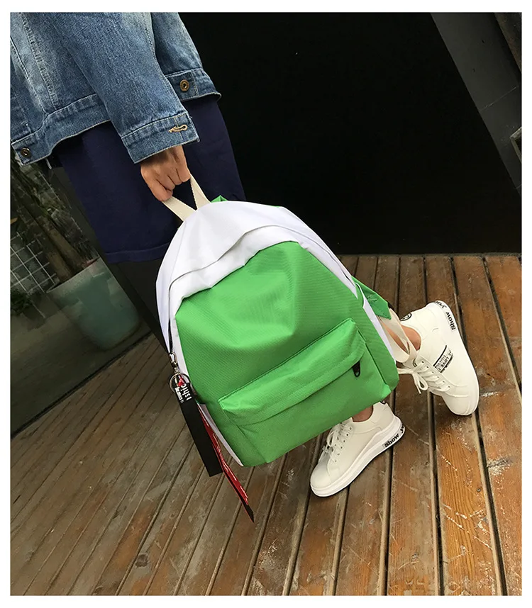 Школьная сумка студенческий корейский стиль кампус Harajuku Ulzzang крутой рюкзак контрастный цвет тренд Универсальный Холщовый Рюкзак