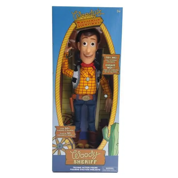 Talk Woody with box Disney Toy Story 4 говорящий Вуди Базз Джесси фигурки коллекция украшений аниме фигурка игрушка модель для детей подарок - Цвет: Talk Woody with box