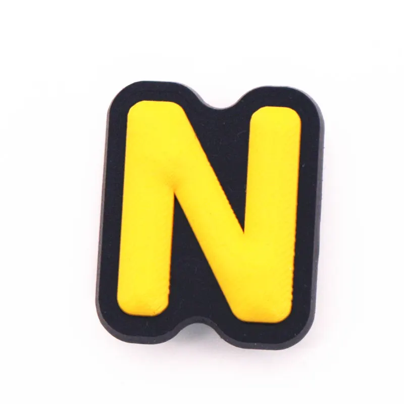 Single Sale 1Pcs Shoe Charms Decoration 26 English Letters Free Combination Shoe Accessories for croc jibz Kid's Party X-mas