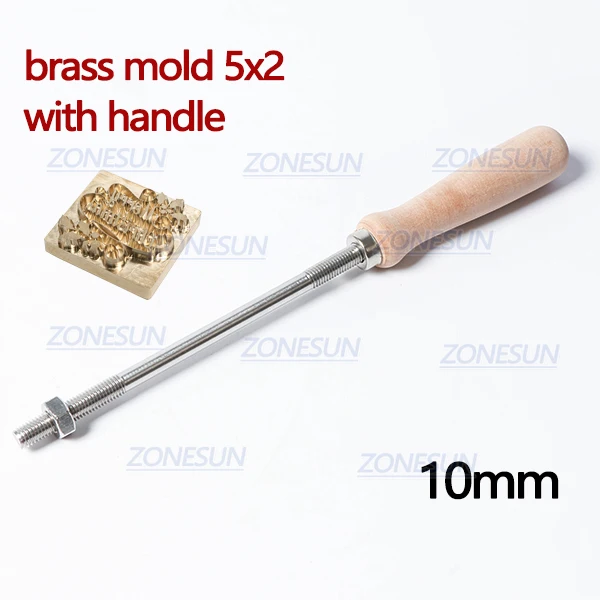10mmS 5x2cm ZONESUN 5/8/10 мм деревянной ручкой для металлический логотип на заказ Печать Еда торт Брендинг железа кожа резьба по дереву сжигания плесень штамп-печатка - Цвет: 10mmS 5x2cm