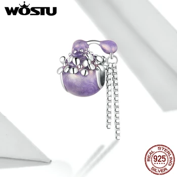

WOSTU 925 Sterling Silver Perfume Bottle Charm for Original Silver Plated platinum Bracelet Fine Jewelry DIY Bangle BNC348