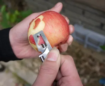 

Stainless Steel 2 in 1 EDC Pocket Multi Tool Outdoor Can Opener Fruit Multi Peeler Cutter Mini Double Peeler