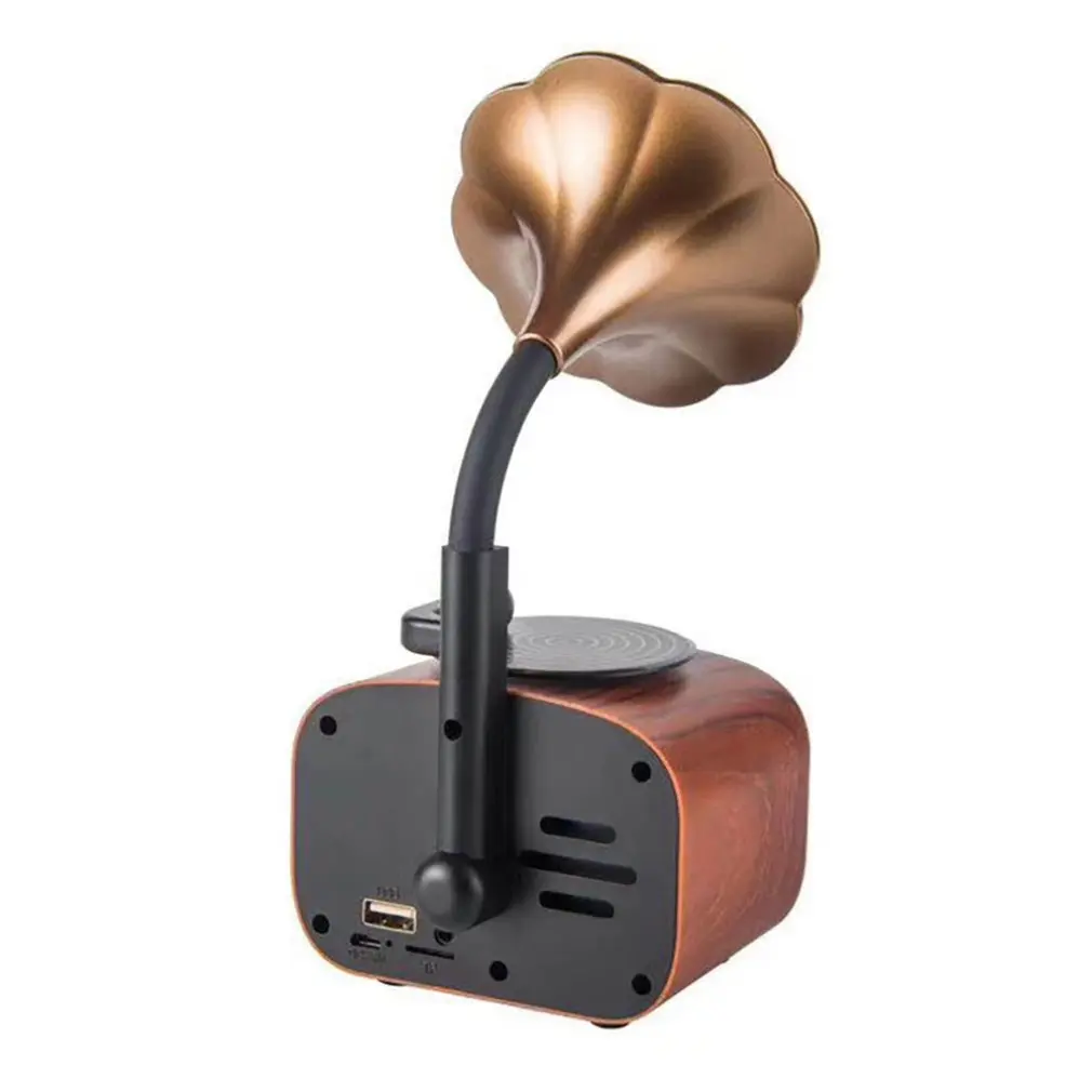 Деревянный Ретро фонограф Bluetooth динамик литературный сабвуфер беспроводной Bluetooth динамик супер бас стерео динамик