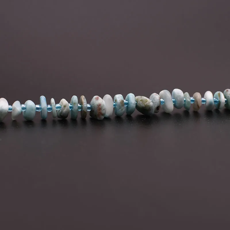 6-8mm  Natural Smooth Sea Grain Stone irregular  Spacer Beads For DIY Necklace Jewelry Making Loose 15