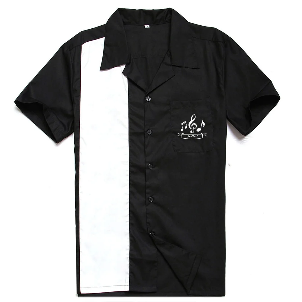 3XL размера плюс, мужская рубашка, летняя, короткий рукав, вышивка, черный, красный, рокабилли, боулинг, хлопок, повседневные рубашки для мужчин, Гавайские рубашки - Цвет: 13