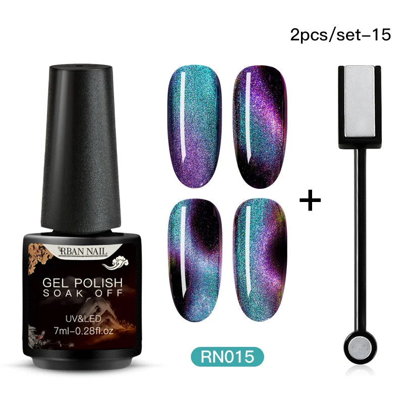RBAN NAIL 7D Хамелеон для использования с магнитом кошачий глаз Гель-лак для ногтей долговечный Блестящий лазер гель для дизайна ногтей отмачиваемый УФ светодиодный Гель-лак - Color: BZH06114