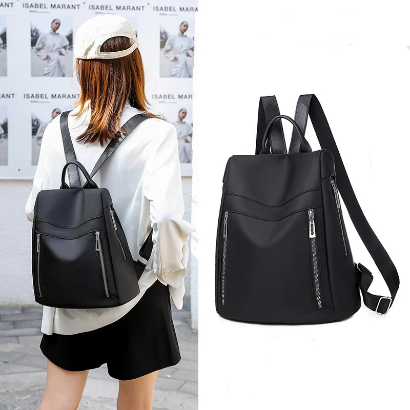 

Solid Color Women's Backpacks Large Capacity Anti-theft Back Packs for Girls Teenage School Bags Female Casual Travel Packbag