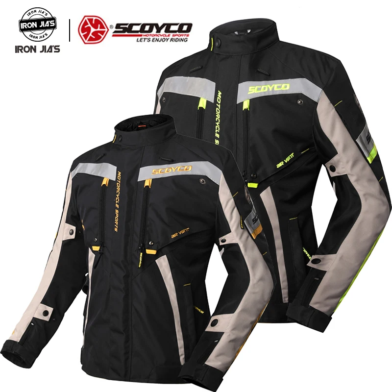 SCOYCO новая туристическая мотоциклетная куртка съемная теплая водонепроницаемая подкладка моторная вентиляционная форма для мотокросса мотоциклетная куртка Костюмы
