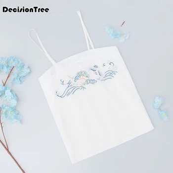 

2020 Chinese Camisoles woman traditional qipao top cotton linen sleeveless hanfu fairy tops chinese lace vintage tang suit shirt