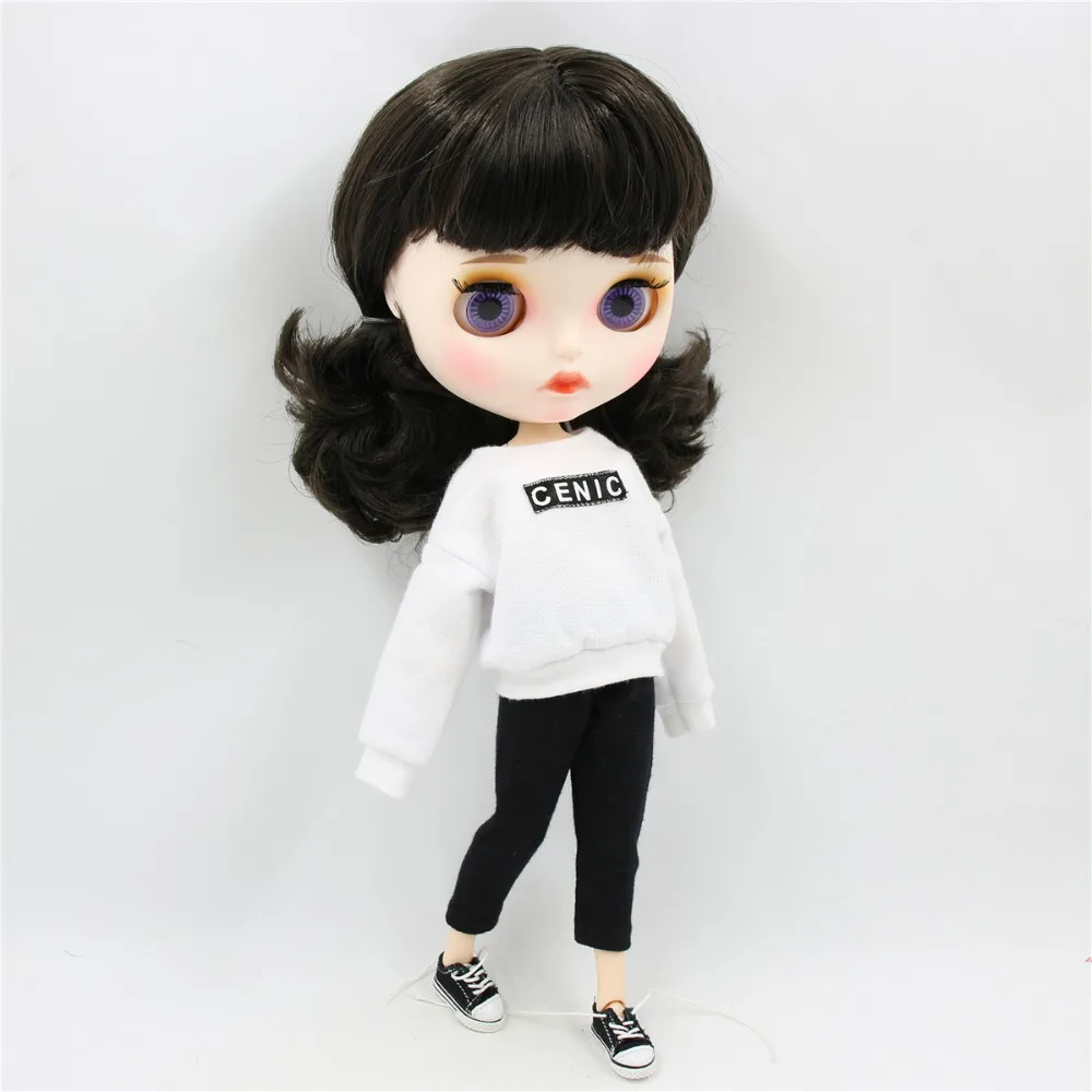 Alexandria – Premium Custom Neo Blythe Doll with Brown Hair, White Skin & Matte Pouty Face 72