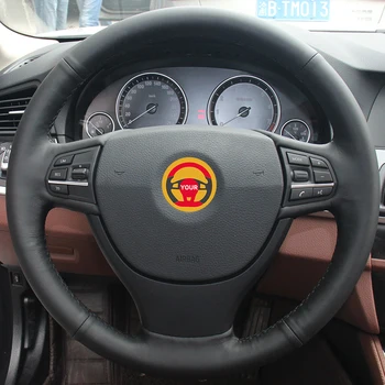 

Black Natural Leather Car Steering Wheel Cover for BMW F10 523Li 525Li 2009 730Li 740Li 750Li