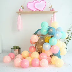 Guirlande lumineuse en boule de coton à 20 led, décoration d'extérieur, féerique, saint valentin, vacances, mariage, noël, décoration de chambre d'enfant 