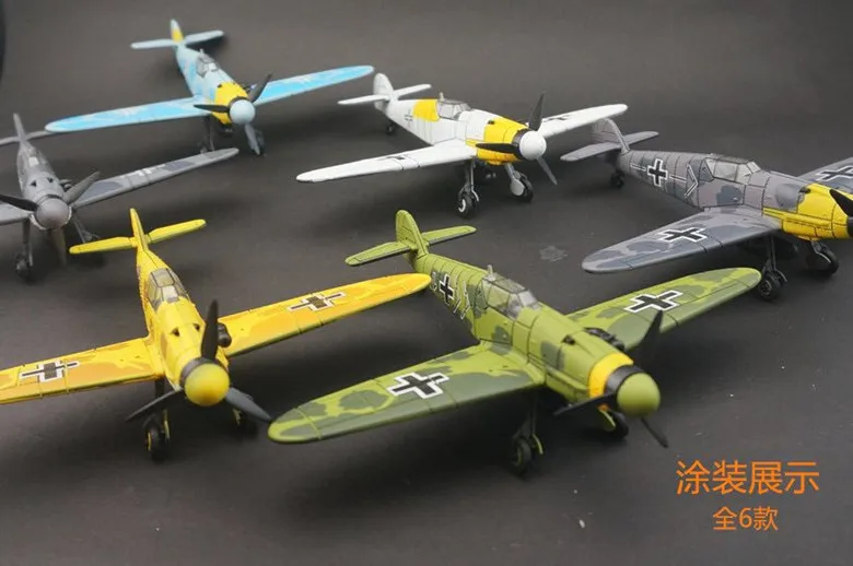 6 шт. 1:48 4D собрать самолет Второй мировой войны Германия Истребитель модель