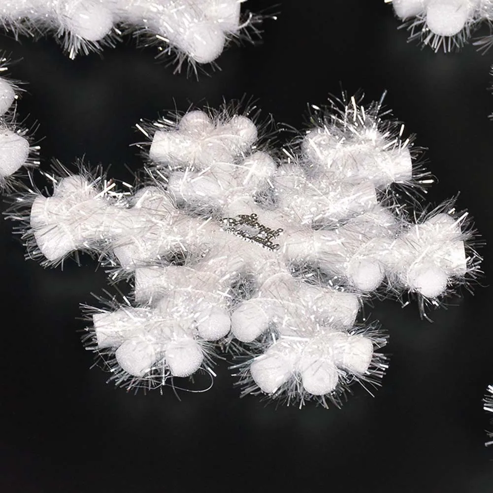 Christmas Artificial Snowflakes Vivid Hanging Pendant Foam Fake Snowflake Christmas Tree Decoration Party Home Bar Roof Decor