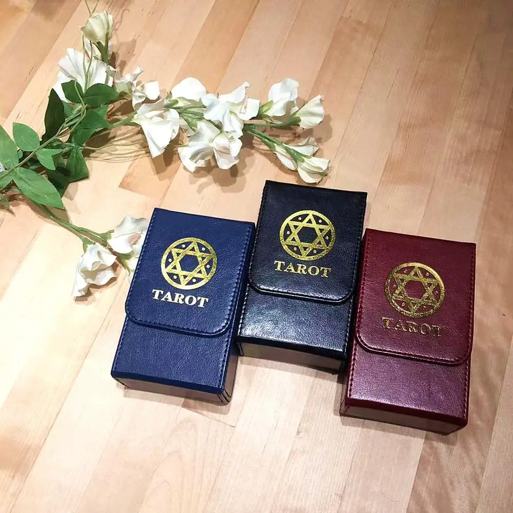 

PU Tarot storage box Double-layer leather collection board game Card box Portable Tarot Box