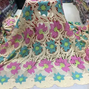 

2019 Latest Version African Swiss Voile Lace High Quality French Guipure Lace Fabric With Stones African Lace Fabric For Wedding