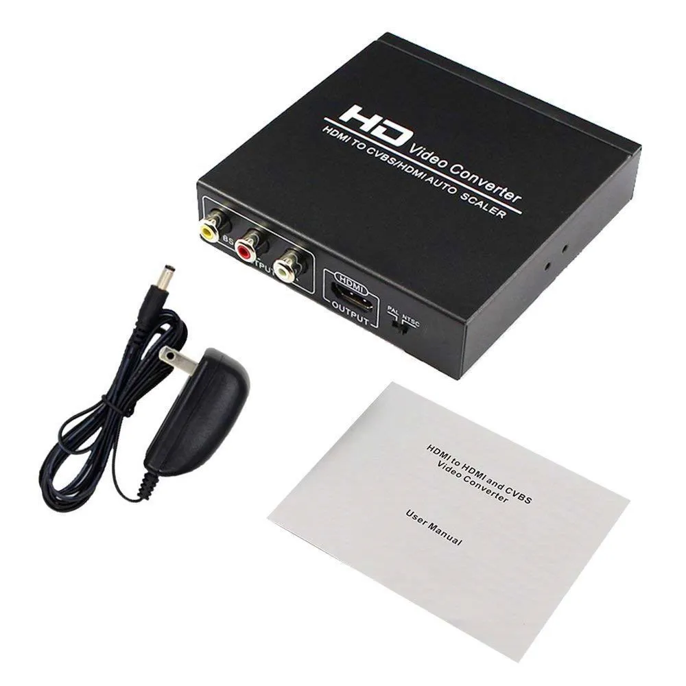 HDMI to RCA HDMI Converter 3RCA CVBS AV Composite Video Audio Adapter With 3 5mm Headphone Support 1080P PAL NTSC