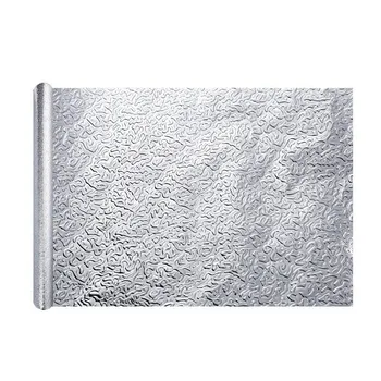 40x100 Premium Aluminum Foil Wallpaper Self adhesive Backsplash Heat Kitchen Wallpaper Sticker Solid Color Silver Wall Stickers