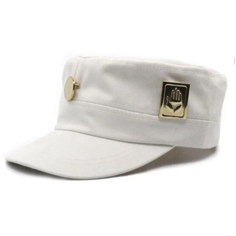 White Hat Аниме Необычные приключения Джоджо Jotaro Kujo Joseph Army военная шапка Джоджо+ значок Косплей костюмы Анимация - Цвет: White Hat