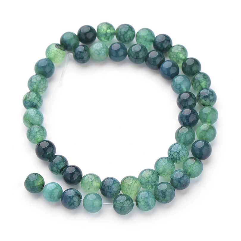 Smooth Green Круглые бусины из натурального камня, матовая лава, тигровый глаз, бирюза, черный оникс, бусины для браслета, ожерелья, ювелирных изделий, сделай сам - Цвет: Smooth Green