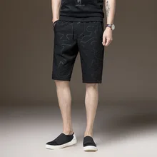 Повседневные мужские шорты с принтом в Корейском стиле летние тонкие Молодежные спортивные свободные шорты ban jie ku стильные 5 штанов