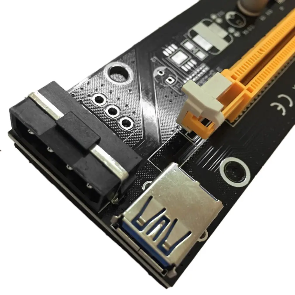 PCI-E PCI Express 1X до 16X Riser Card USB 3,0 кабель SATA до 4Pin IDE шнур питания Molex питание для BTC шахтерской машины