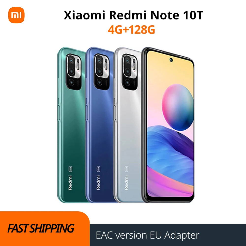 Смартфон EAC version Xiaomi Redmi Note 10T 4 Гб + 128 ГБ 700 дюймов 6 5 Гц тройная камера 48 МП 5000 мАч |