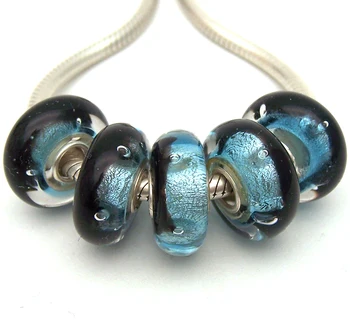 

JGWGT 2156 5X 100% Authenticity S925 Sterling Silver Beads Murano Glass beads Fit European Charms Bracelet diy jewelry Lampwork