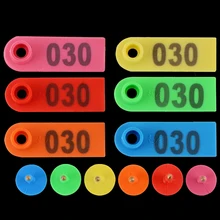 Лазерные Ушные бирки для овец, Марка с надписью, 6 цветов, медные серьги в форме головы, инструмент для идентификации животных на ферме