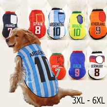 Ropa para perros grandes de verano equipo nacional de fútbol camiseta para perros mascotas camisas para mascotas chaleco para perro mascota ropa de disfraz 3XL 4XL 5XL 6XL(China)