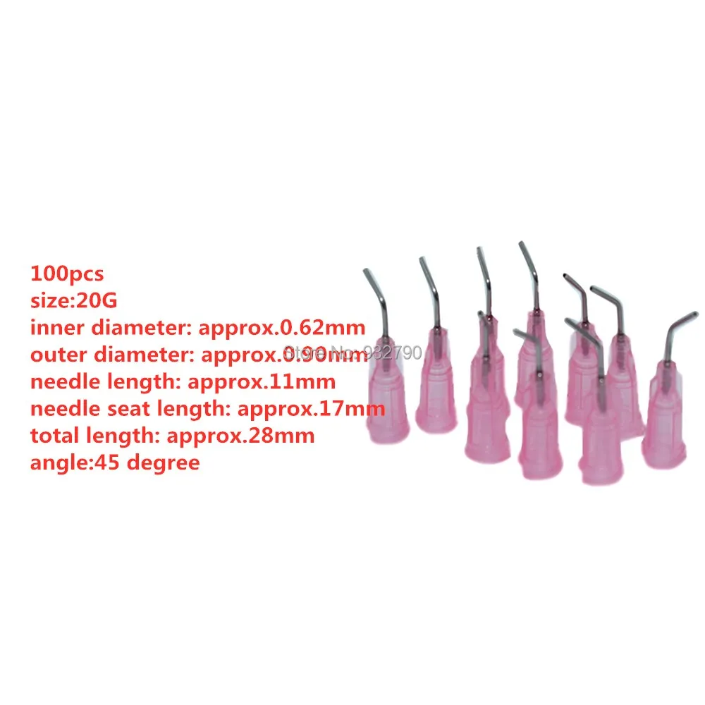 100 шт 14 г/15 г/16 г/18 г/20 г/22 г 45 градусов угол дозирования Совет жидкий клей Клеи Шприц Советы дозирования машины иглы Советы
