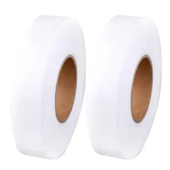 

2Pcs White Double Sided Sewing Accessory Adhesive Tape Cloth Apparel Fusible Interlining Fabric Tape