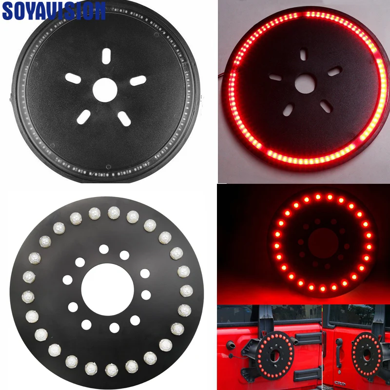 For 19862017 Jeep Yj Tj Jk Wrangler Round Black Spare Tire Wheel Led