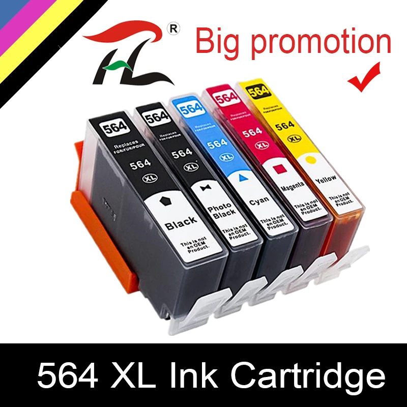 HTL 564XL Ink Cartridge for hp 564xl 564 compatible for HP Photosmart B8550 C6324 C310a C410 6510 D5460 7510 B209a 4610 3070A 15 pack compatible ink cartridge for hp 564xl black color deskjet 3520 3070a 3522 3526 3521 printer