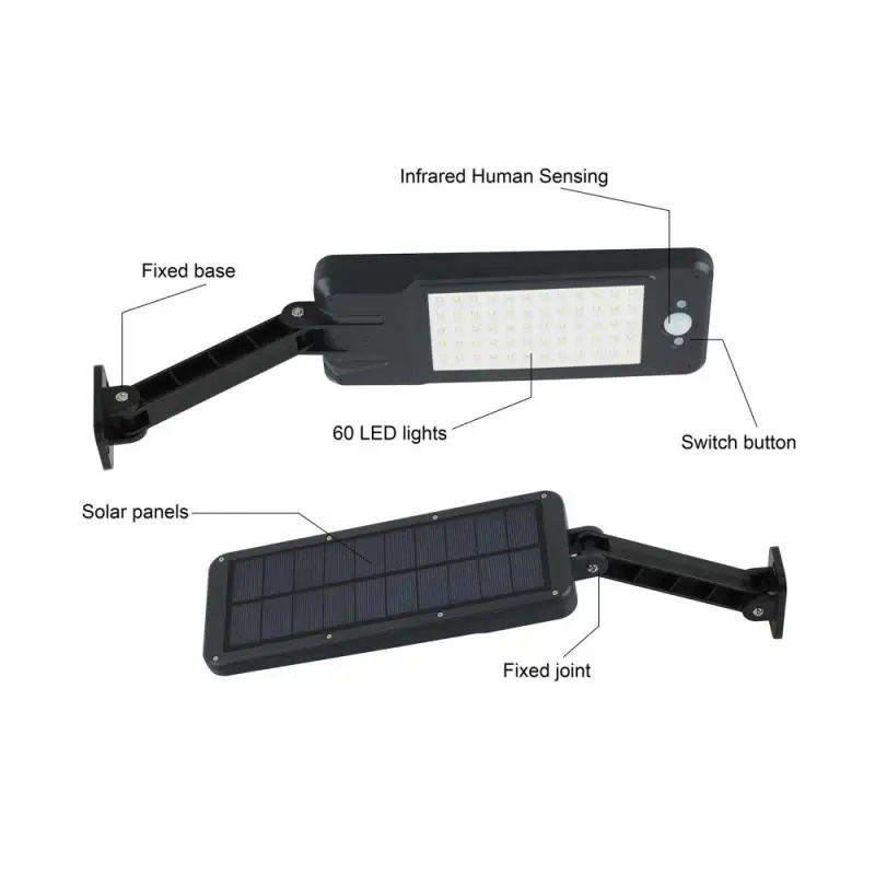 Sensor de Movimento Lâmpada ao ar Livre de Controle Luz de Parede Dreamburgh Solar Pode Ser Escurecido Pir Remoto Luz Rua Jardim 1000lm 60led 12 luz de parede pir sensor de movimento