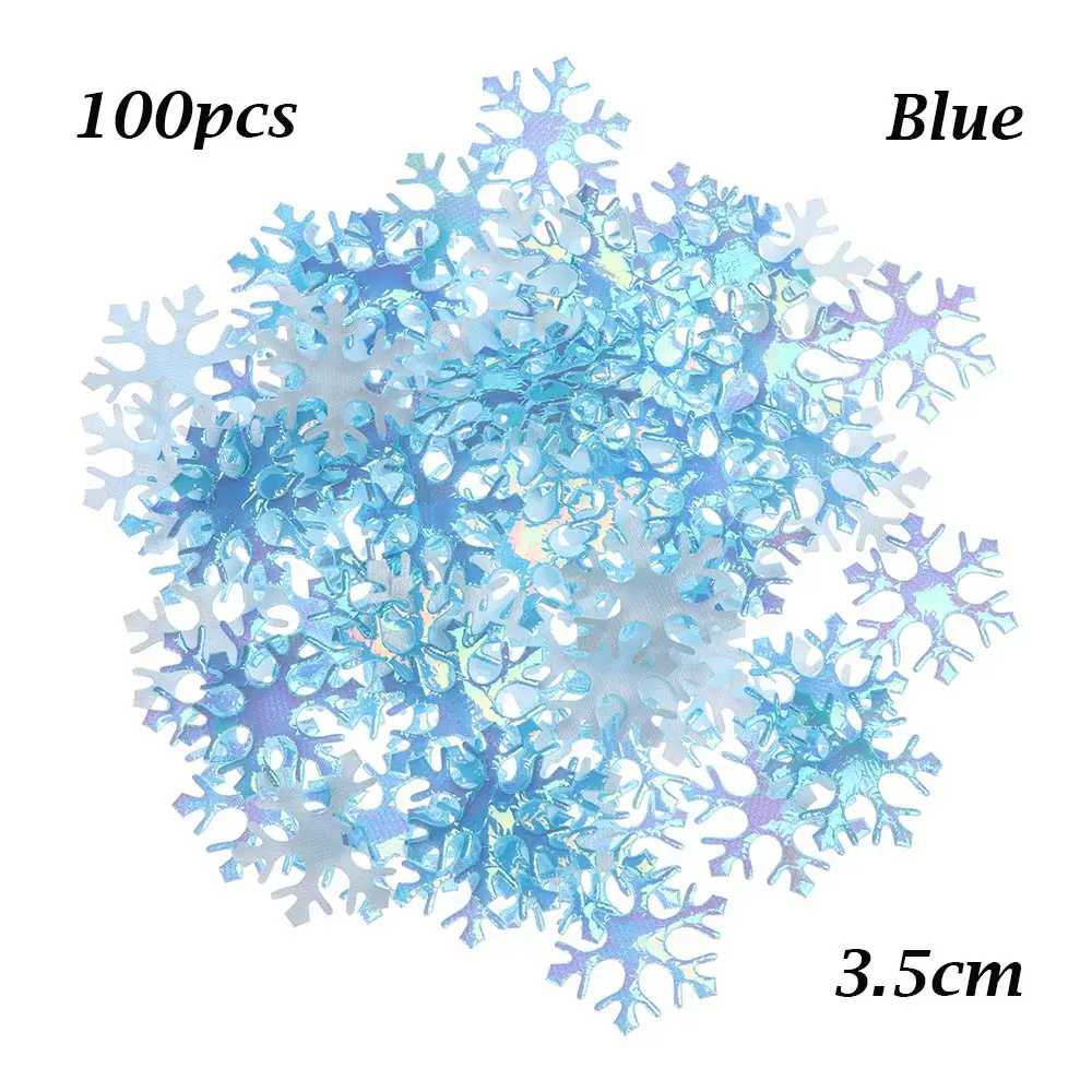 11 100/200/300Pcs Handmade Colorful Glitter Christmas Snowflake Ornament Birthday Party Wedding Decoration Home Decor Accessory - Цвет: 11