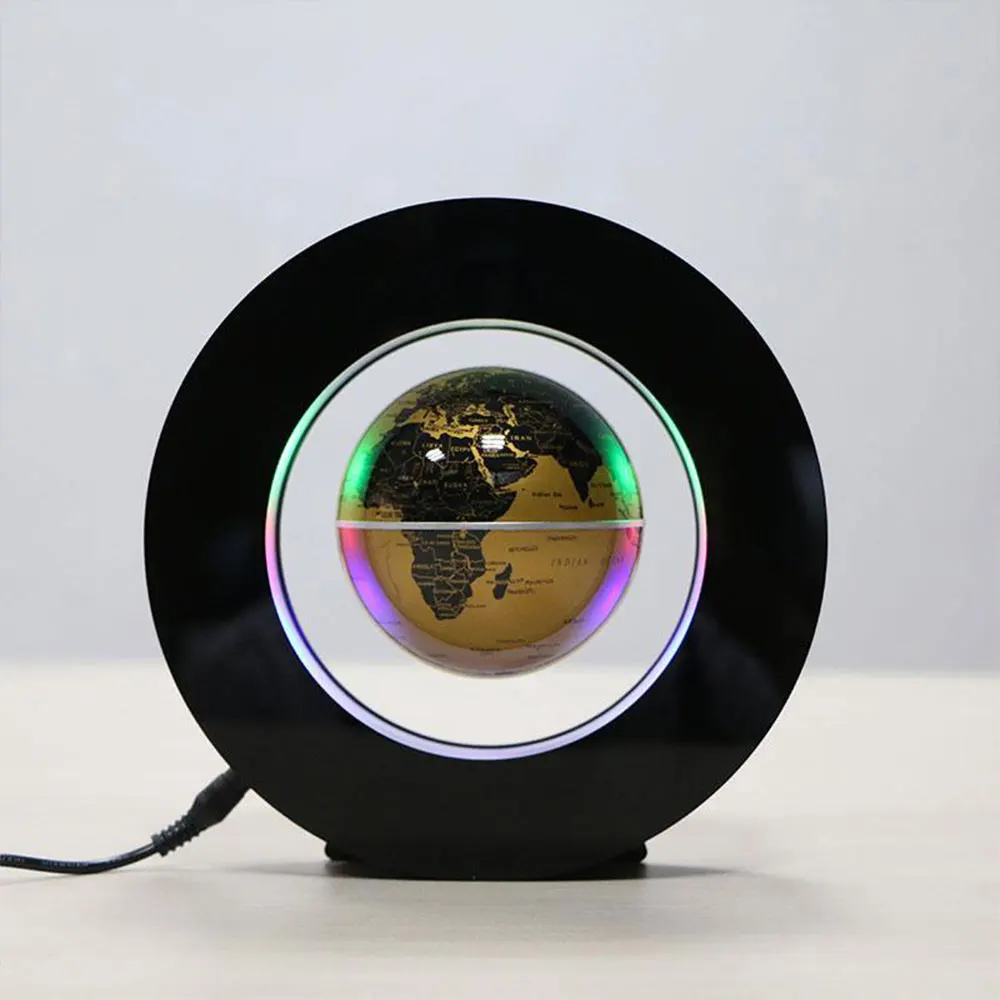 Novelty LED Floating Globe Magnetic Levitation Light AU Plug Black/Gold/Blue