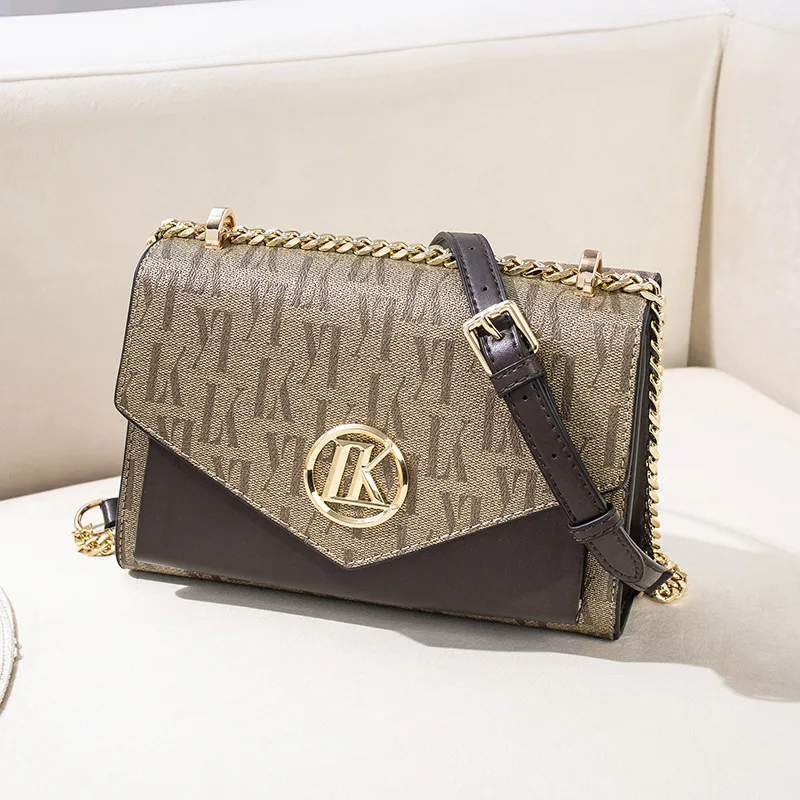 New High Quality Women Leather Handbags Printing Letter Portable Small Square Bag Fashion Chain Shoulder Messenger Bags