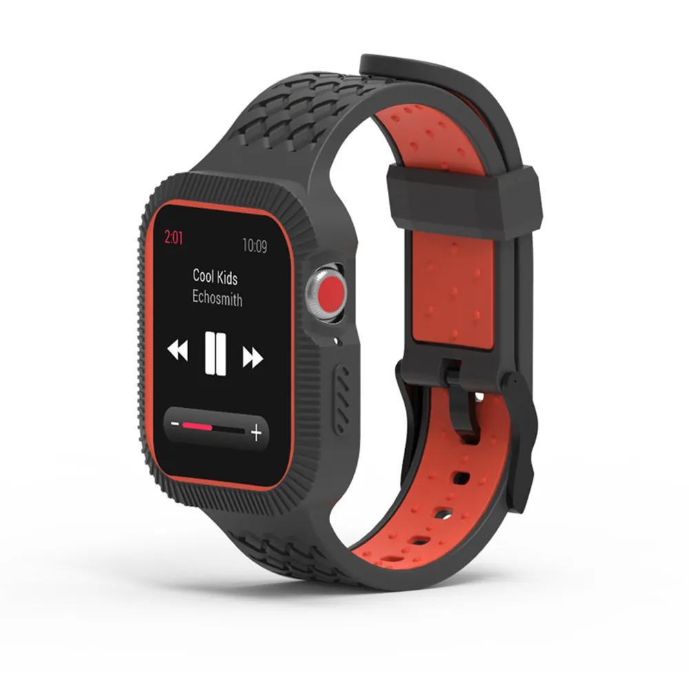 Для наручных часов Apple Watch версии 44 мм 40 силиконовый ремешок с Чехол Прочный