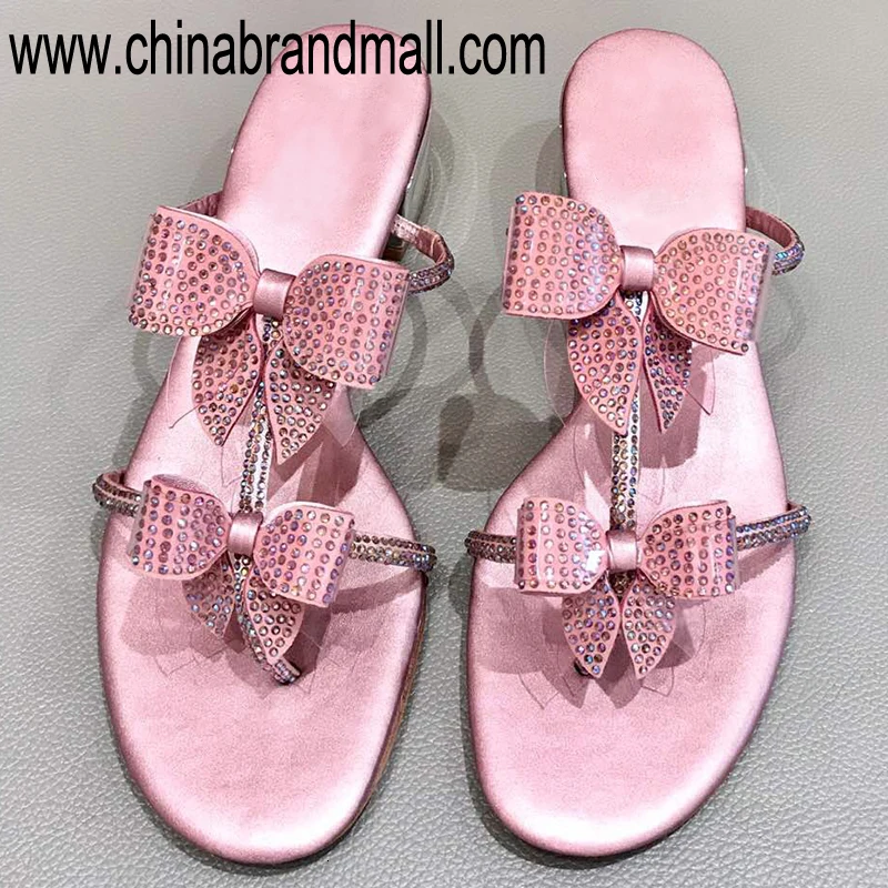 

Women Rhinestone Slippers 2019 High Quality Pink Slippers For Women Fashion Summer Flip Flops Outdoor