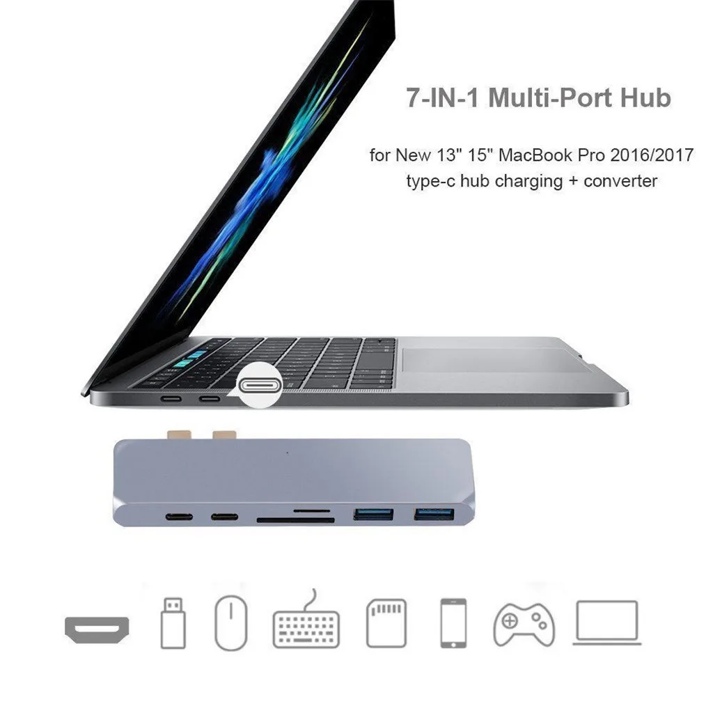 Type-C USB 3,0 до 4K HDMI USB 3,0 SD TF кардридер 6в1 концентратор адаптер для ПК для Windows 10.8.7, vista, xp, mac10.4.6# G1