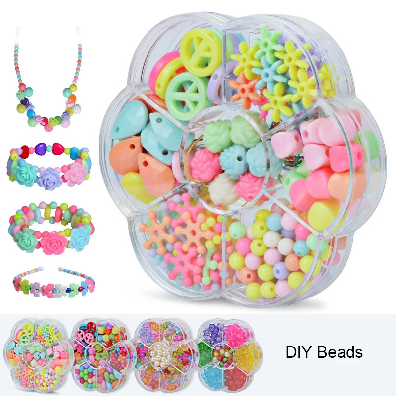1Set-DIY-Colorful-Rainbow-Beads-Girls-Kids-Handmade-Accessories-Ornaments-DIY-Materials-Flower-Beads-Crystal-Pearls (3)