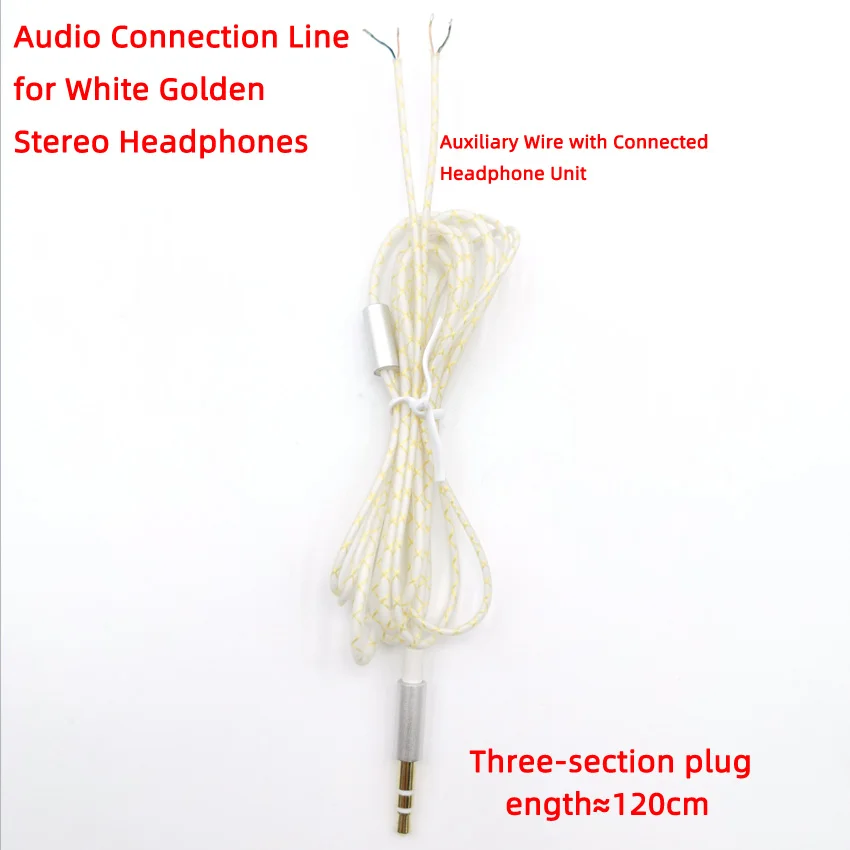 1.2m stereo white 50 см 1,2 м Высококачественная серебристо-медная проволока с покрытием наушники Сменный кабель для DIY Замена кабеля наушников 3,5 мм аудио кабель - Цвет: 1.2m stereo white