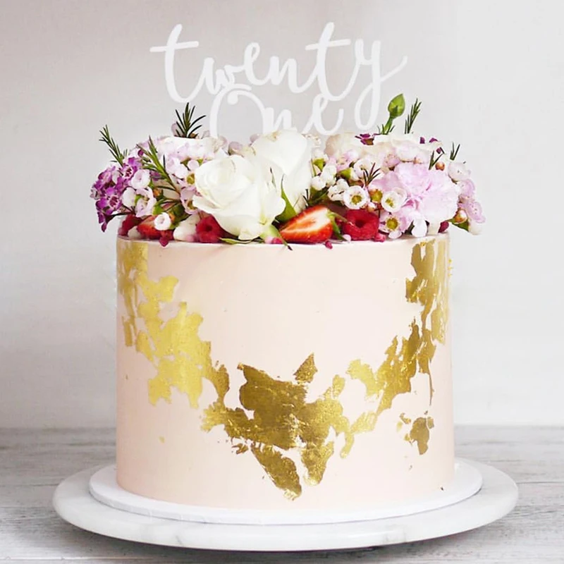 Акриловый Топпер для торта с надписью «Twenty One Happy Birthday» и цифрой 21 акриловый Топпер для кекса на 21 день рождения украшения для торта для вечеринки