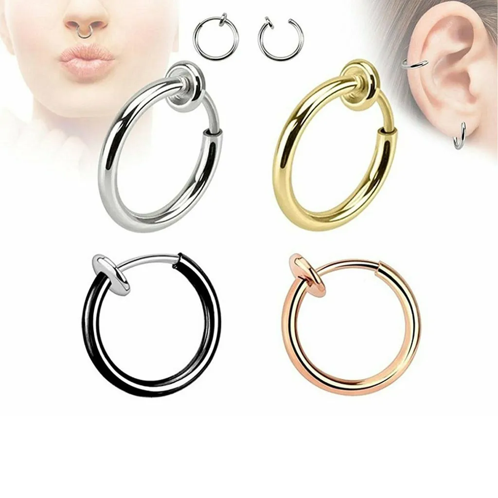 

Earrings Women Retractable Round No Need Piercing Drop Dangle Steampunk Hip-hop Classic Fashion Earrings Jewelry серьги kolczyki