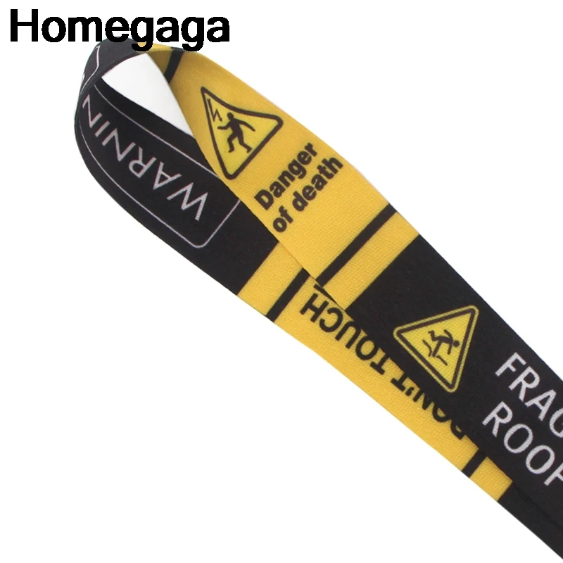 Homegaga предупреждающие знаки бирки ремешок на шею ремешки для ключей ID карта Пропуск Тренажерный зал мобильный телефон USB бейдж держатель DIY висячий канат D2284